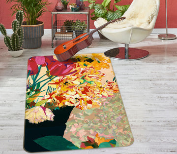 3D Yellow Flowers 3038 Allan P. Friedlander Rug Non Slip Rug Mat