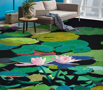 3D Lotus Pond 96114 Allan P. Friedlander Floor Mural  Wallpaper Murals Self-Adhesive Removable Print Epoxy