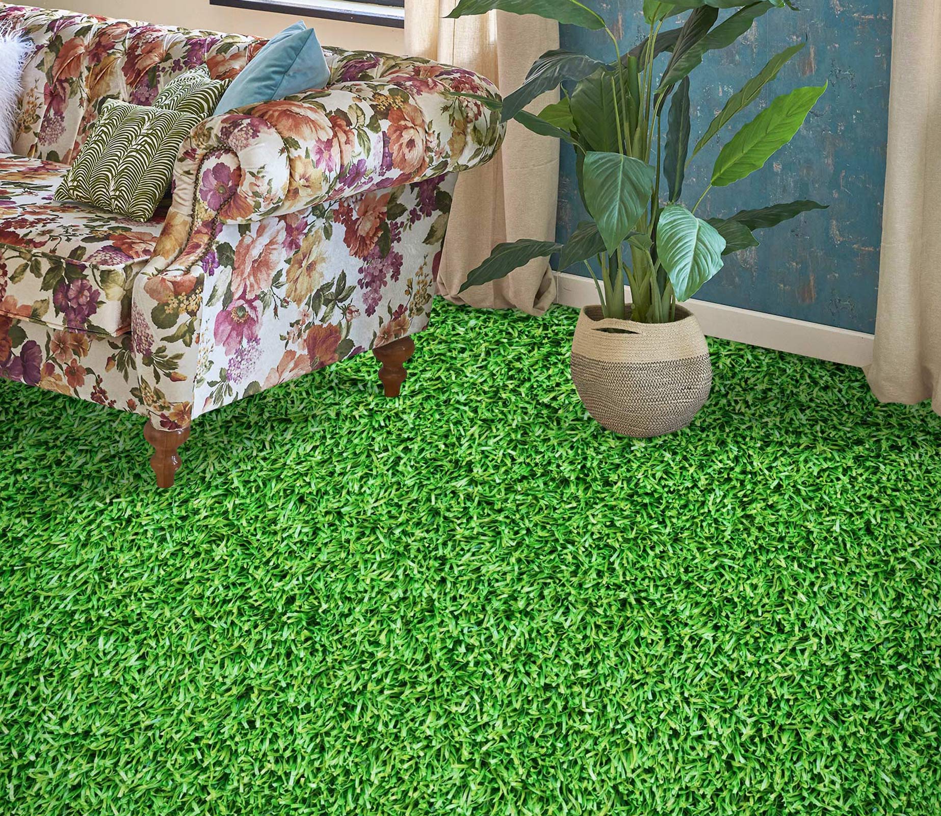 3D Fresh Green Grass 1313 Floor Mural  Wallpaper Murals Self-Adhesive Removable Print Epoxy