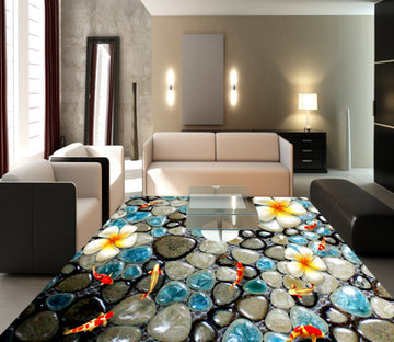 3D Colored Stone Koi 394 Floor Mural  Wallpaper Murals Rug & Mat Print Epoxy waterproof bath floor