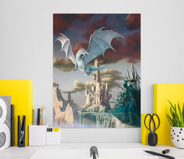 3D Castle White Dragon 8075 Ciruelo Wall Sticker