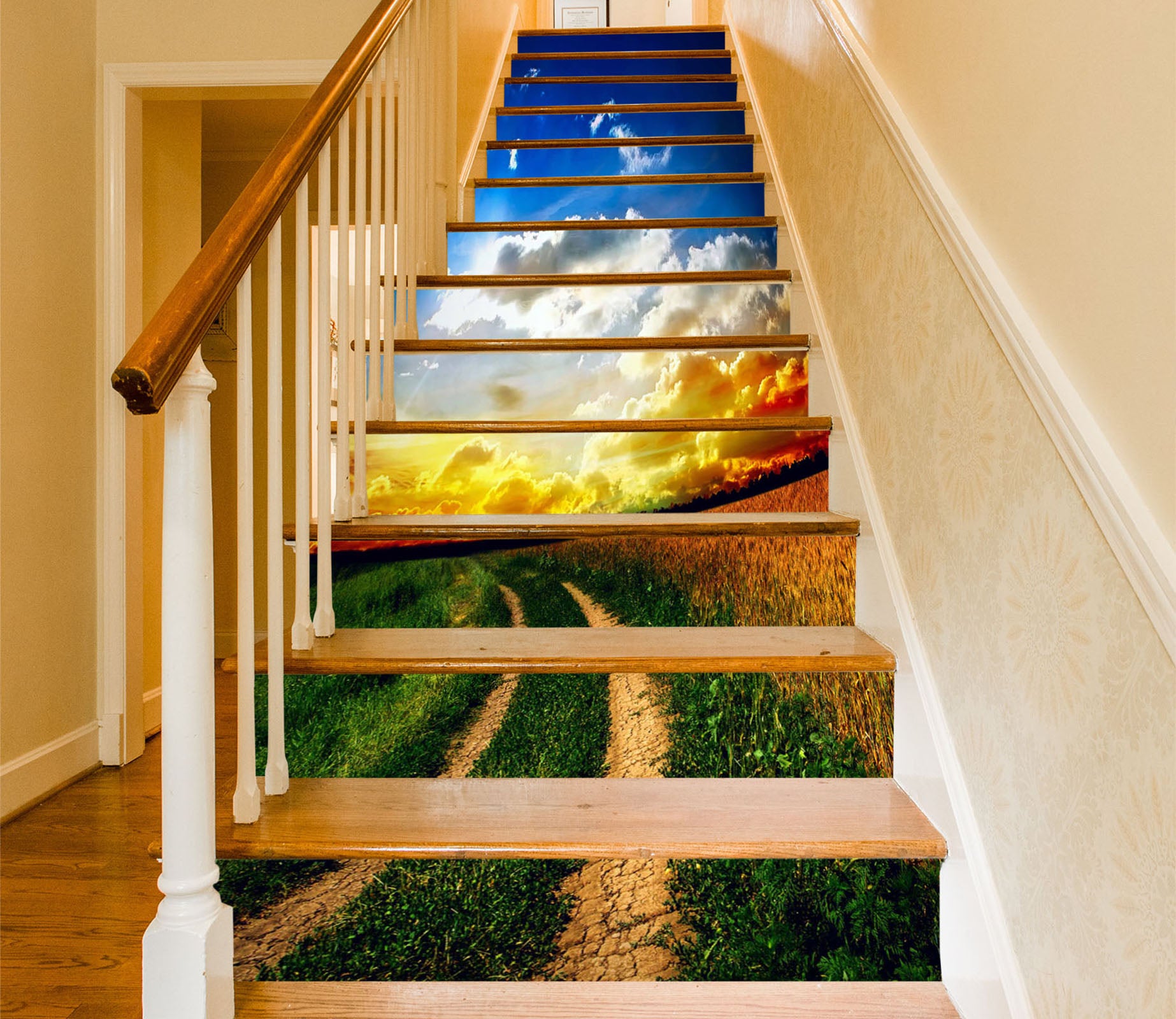 3D Sunset Wilderness 560 Stair Risers