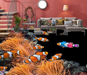 3D Orange Coral 680 Floor Mural  Wallpaper Murals Rug & Mat Print Epoxy waterproof bath floor