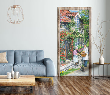 3D Houses Doorway Elder 103156 Trevor Mitchell Door Mural