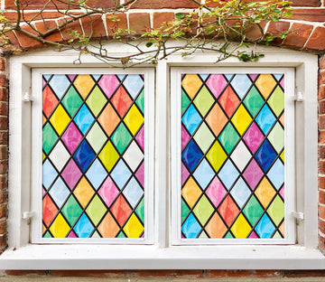 3D Color Graphics 309 Window Film Print Sticker Cling Stained Glass UV Block