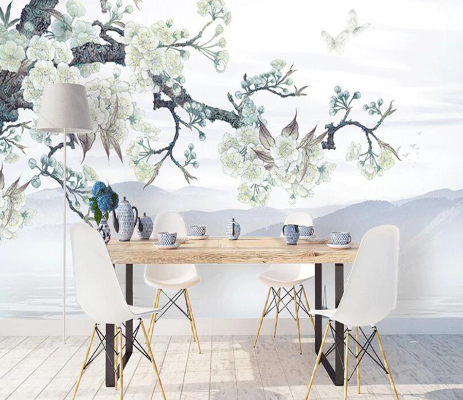 3D Branch Flower Cluster 915 Wall Murals