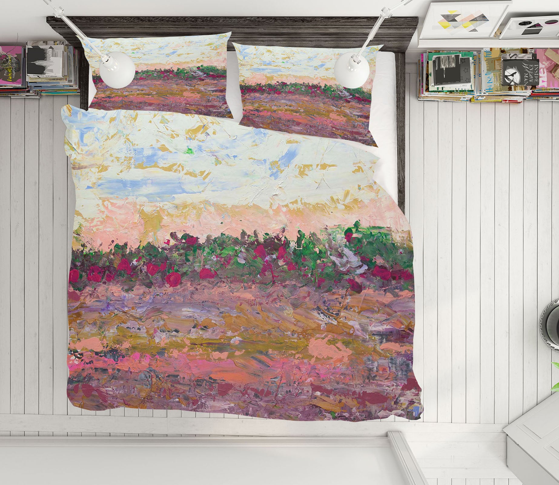 3D Red Land Painting 1151 Allan P. Friedlander Bedding Bed Pillowcases Quilt