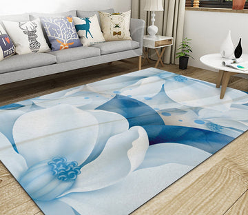 3D White Flower WG425 Non Slip Rug Mat Mat AJ Creativity Home 