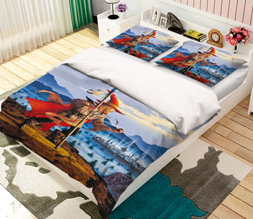 3D Snow Man Red Pointed Hat 6194 Ciruelo Bedding Bed Pillowcases Quilt