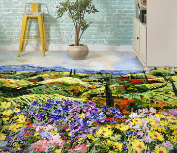 3D Field Colorful Flowers 9537 Allan P. Friedlander Floor Mural  Wallpaper Murals Self-Adhesive Removable Print Epoxy