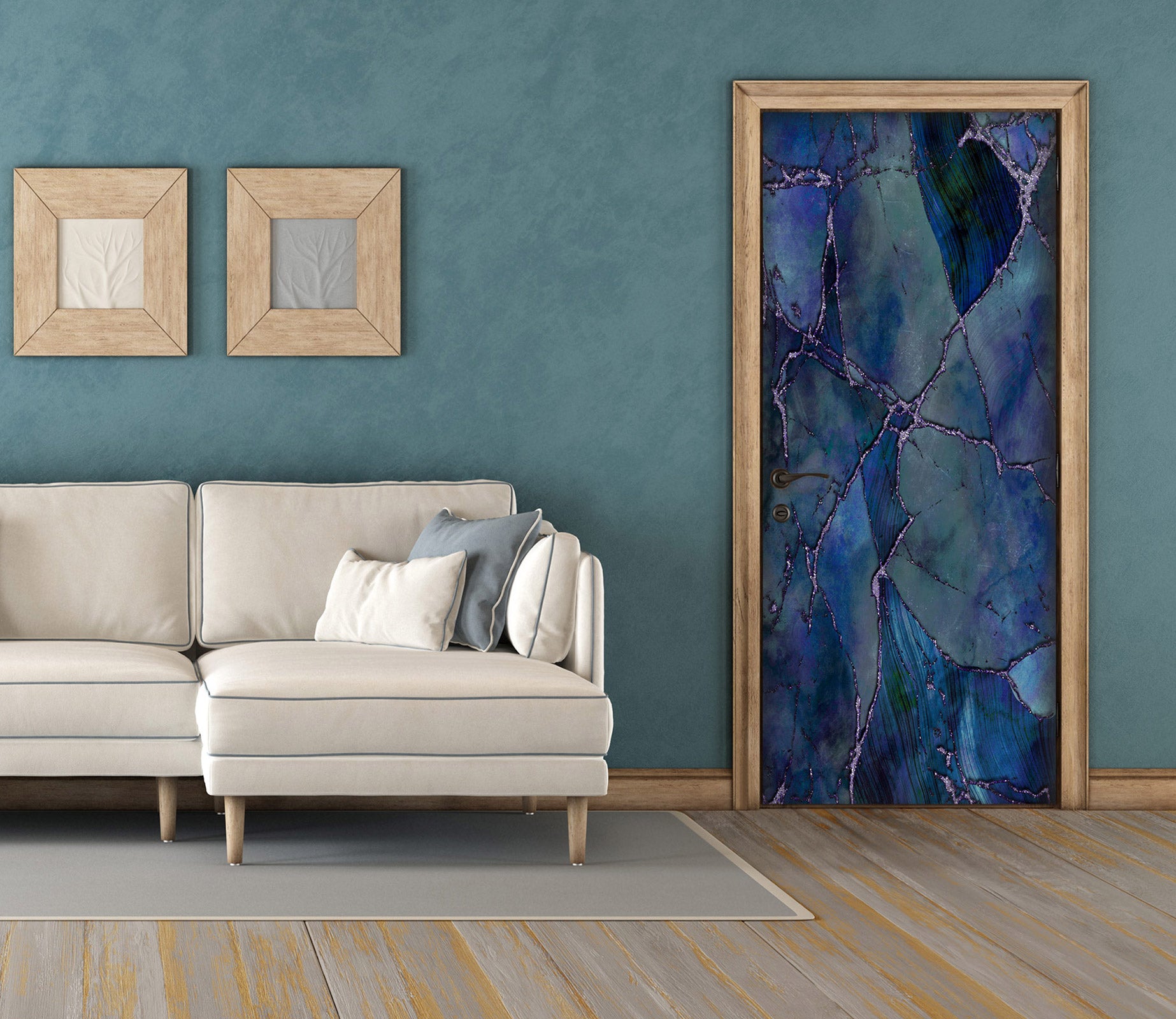 3D Blue Marbled Crack 10299 Andrea Haase Door Mural