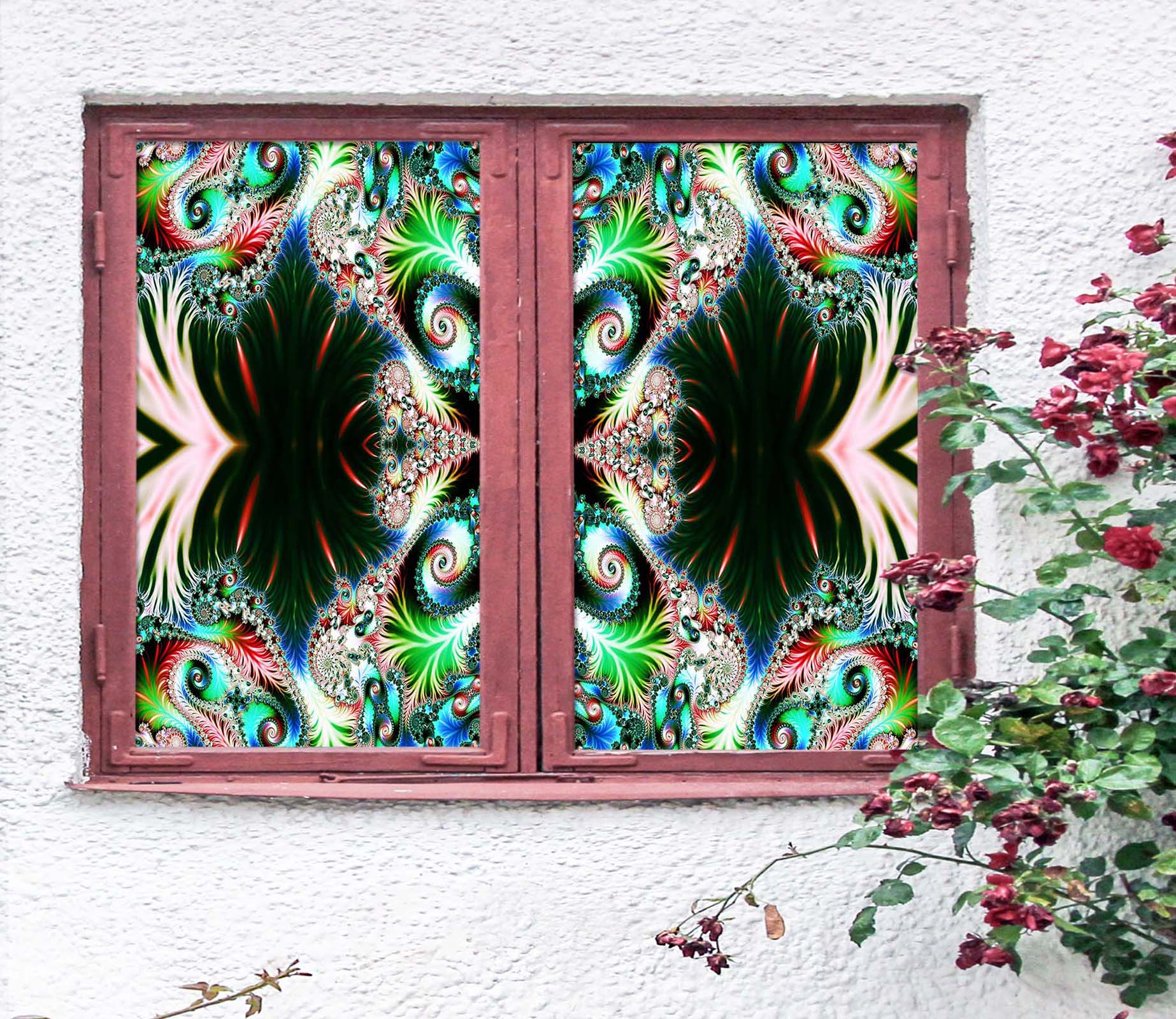 3D Gorgeous Feather 313 Window Film Print Sticker Cling Stained Glass UV Block