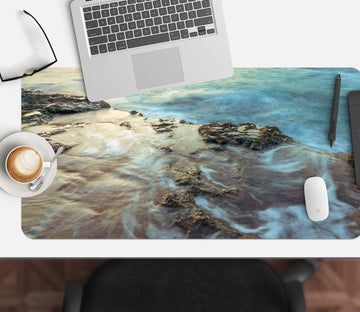 3D Beach Waves 7704 Assaf Frank Desk Mat