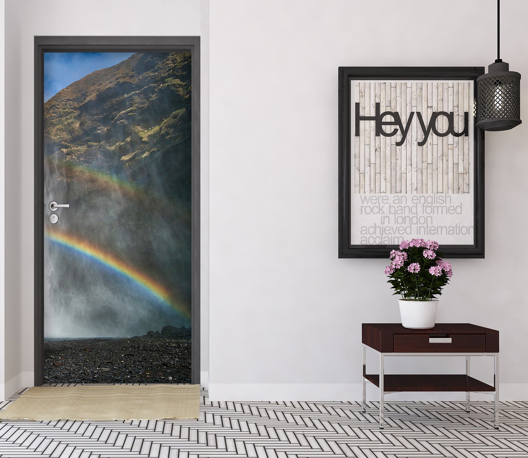 3D Rainbow Rock 12279 Marco Carmassi Door Mural
