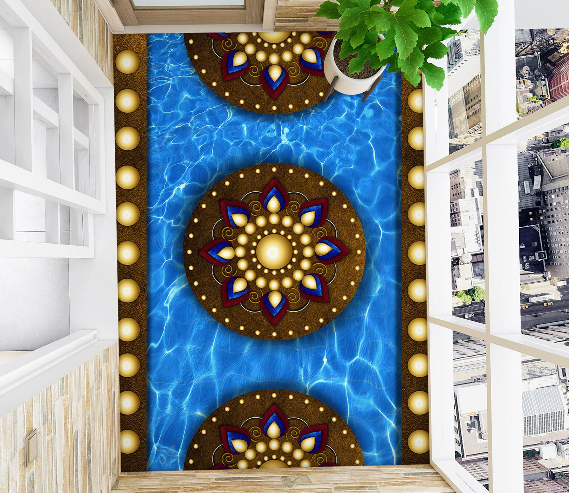 3D Shiny Pattern 802 Floor Mural  Wallpaper Murals Rug & Mat Print Epoxy waterproof bath floor
