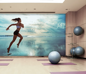 3D Girl Jumping 232 Wall Murals