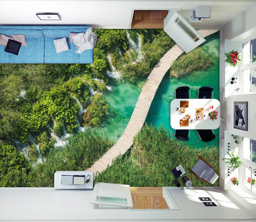 3D Long Wooden Bridge 831 Floor Mural  Wallpaper Murals Rug & Mat Print Epoxy waterproof bath floor