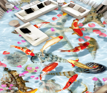 3D Pond Koi 260 Floor Mural  Wallpaper Murals Rug & Mat Print Epoxy waterproof bath floor