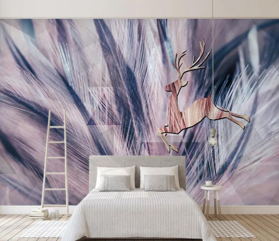 3D Feather Fawn WC2395 Wall Murals
