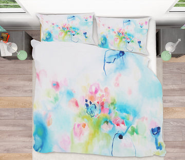 3D Pink Blue Flower 1193 Misako Chida Bedding Bed Pillowcases Quilt Cover Duvet Cover