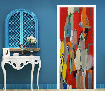3D Red Color Paint Pattern 9357 Allan P. Friedlander Door Mural
