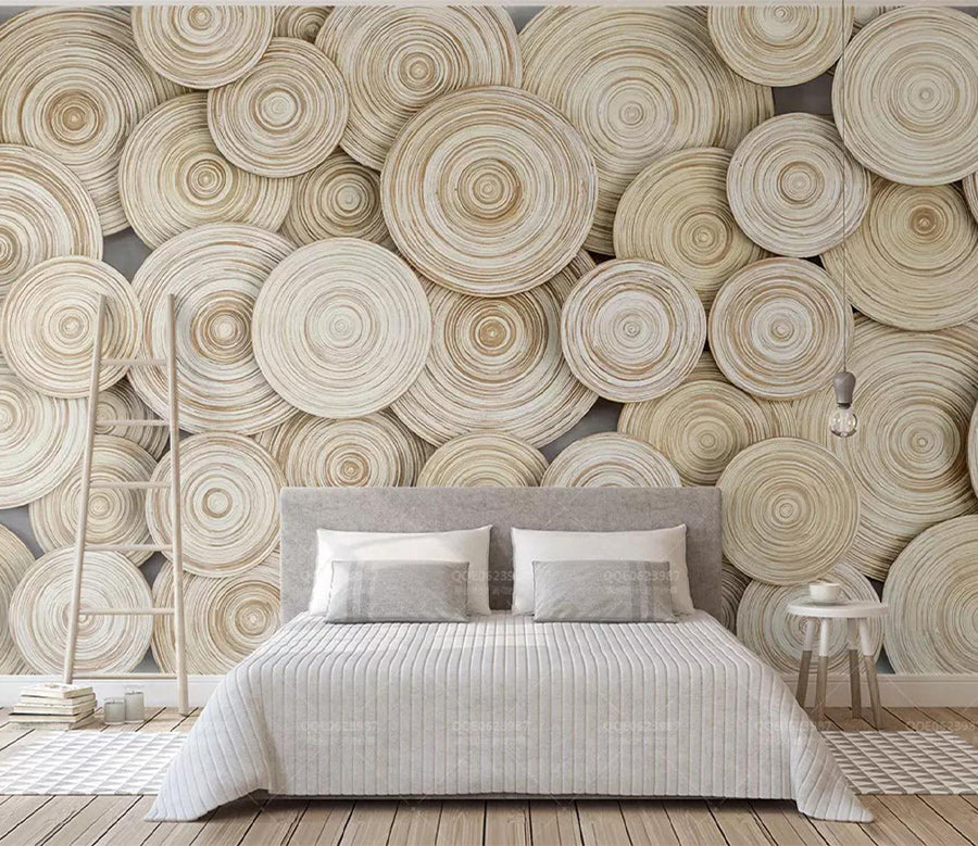 3D White Circle WC335 Wall Murals