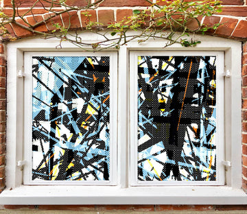 3D Mosaic Stripe 413 Window Film Print Sticker Cling Stained Glass UV Block