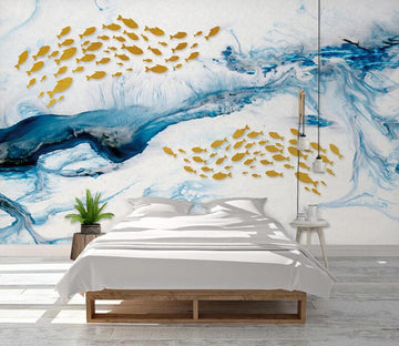 3D Two Groups Of Goldfish 1098 Wall Murals