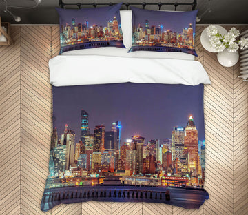 3D High-Rise Building Night 8602 Assaf Frank Bedding Bed Pillowcases Quilt