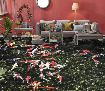 3D Lucky Koi Life 1018 Floor Mural  Wallpaper Murals Self-Adhesive Removable Print Epoxy