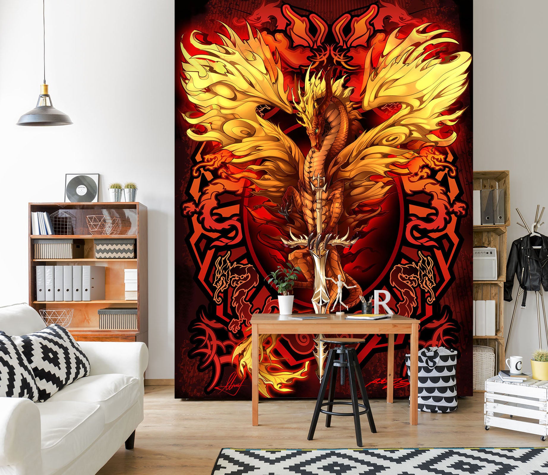3D Dragon Pattern 8138 Ruth Thompson Wall Mural Wall Murals