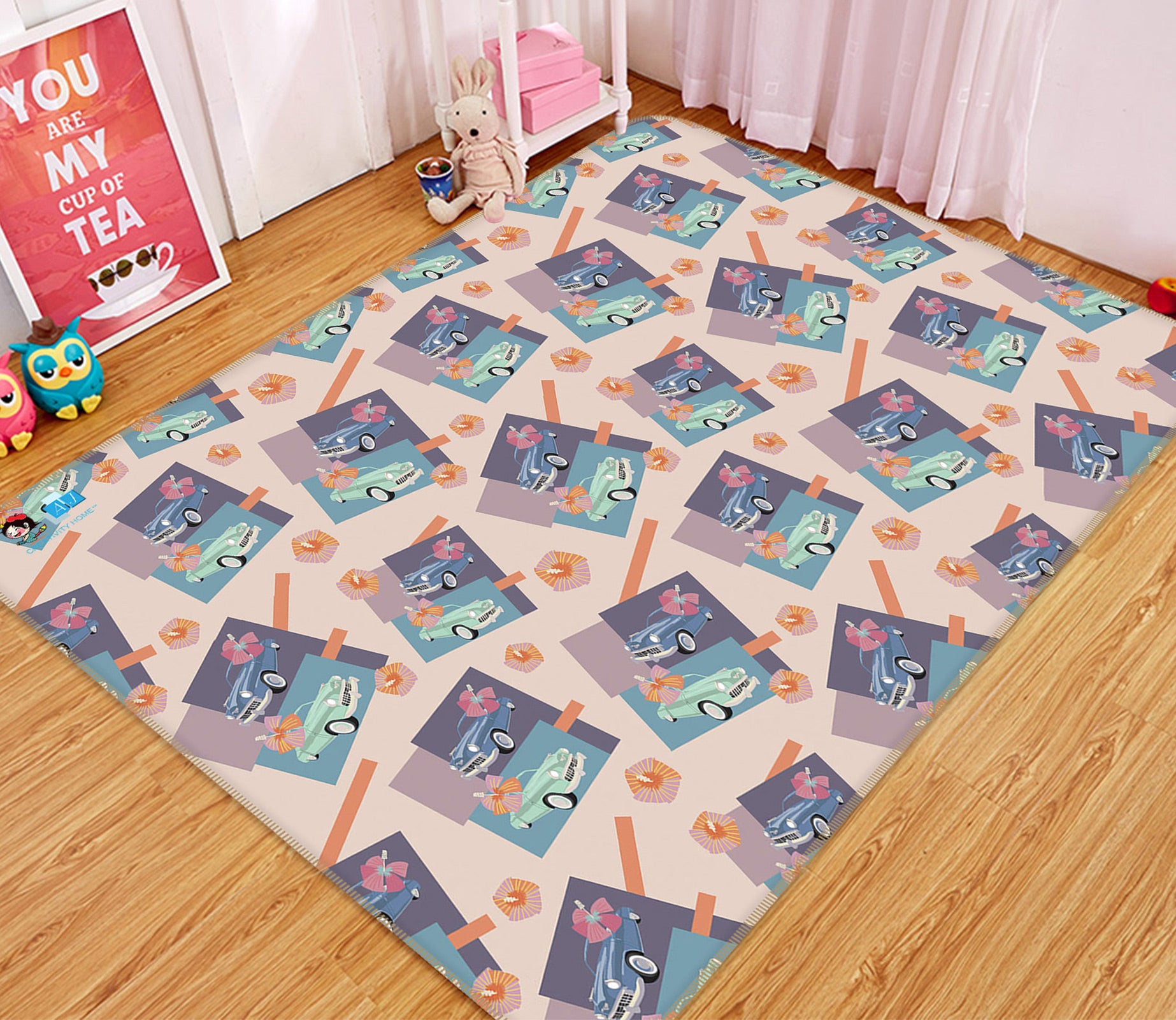 3D Car Model 753 Kasumi Loffler Rug Non Slip Rug Mat