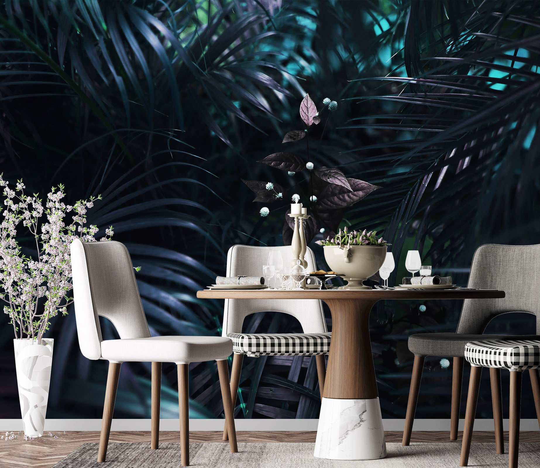 3D Dark Leaves 57164 Wall Murals