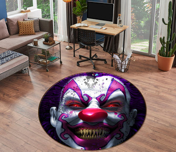 3D Clown 4193 Tom Wood Rug Round Non Slip Rug Mat