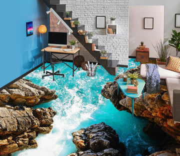 3D Reef And Blue Sea 302 Floor Mural  Wallpaper Murals Rug & Mat Print Epoxy waterproof bath floor