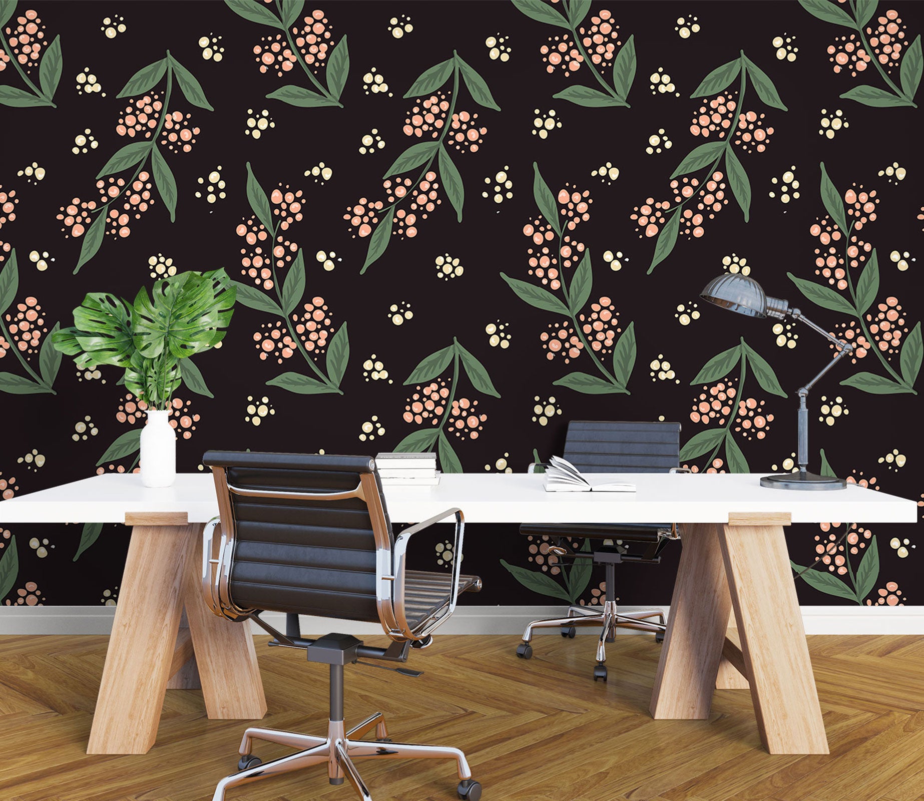 3D Floral Leaves Pattern 12043 Kashmira Jayaprakash Wall Mural Wall Murals