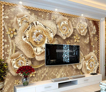 3D Gold Brooch WC322 Wall Murals