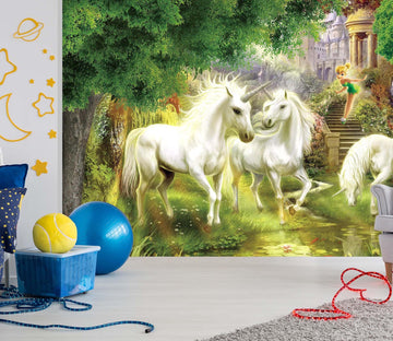 3D White Unicorn 011 Wall Murals Wallpaper AJ Wallpaper 2 
