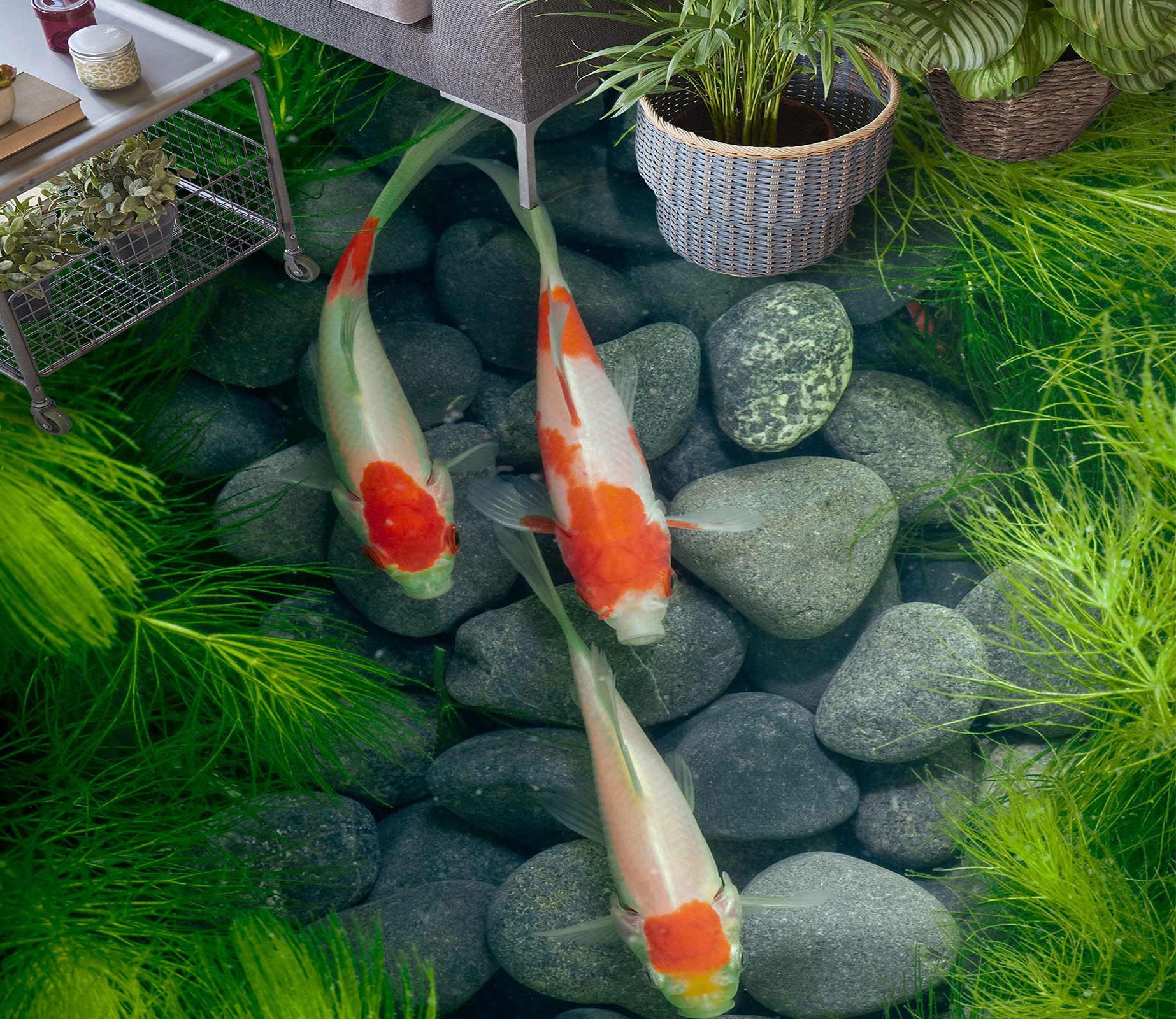 3D Three Koi In Order 185 Floor Mural  Wallpaper Murals Rug & Mat Print Epoxy waterproof bath floor