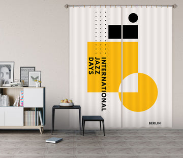 3D Yellow Pattern 1058 Boris Draschoff Curtain Curtains Drapes