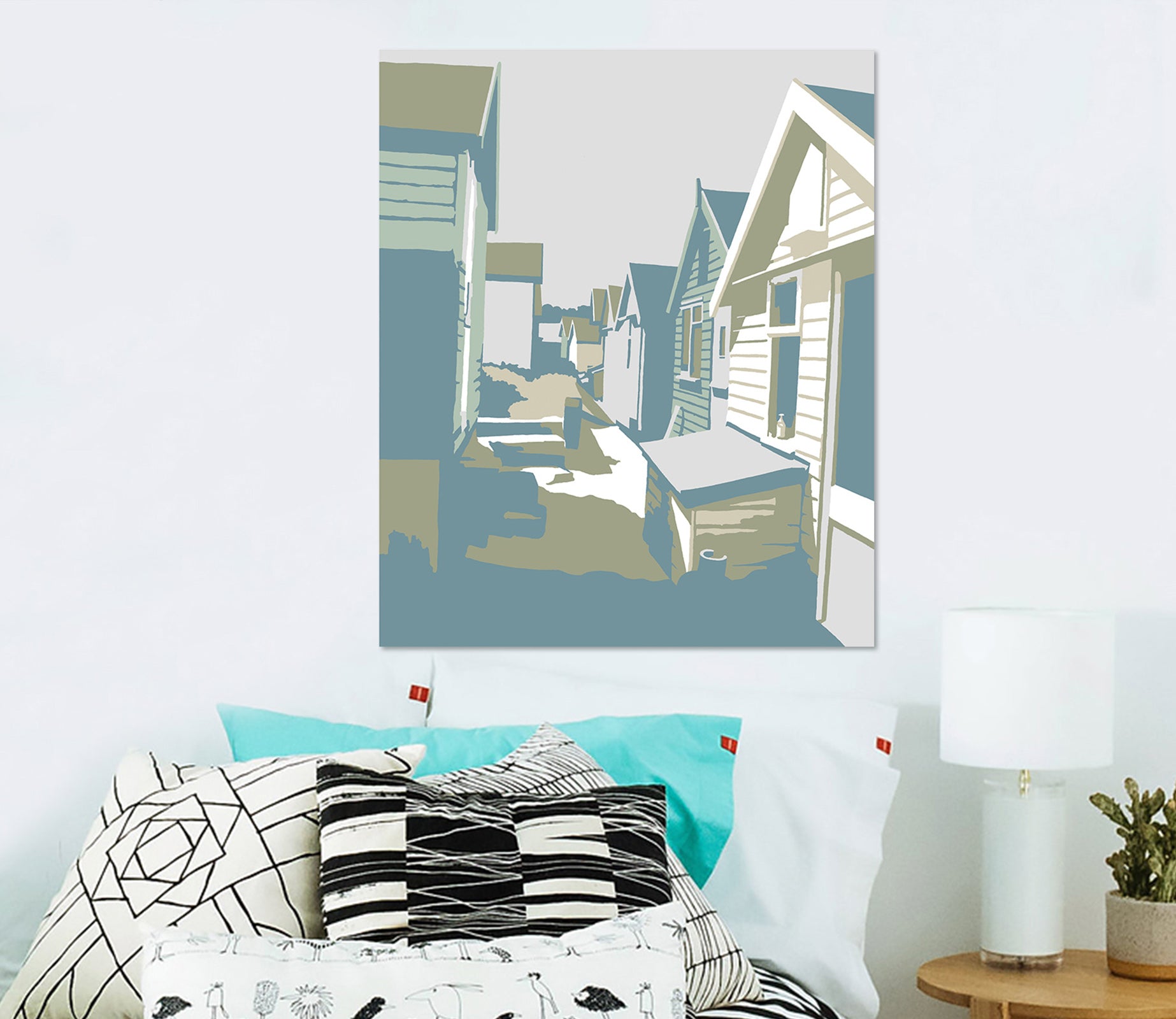 3D Mudeford Beach Huts 036 Steve Read Wall Sticker