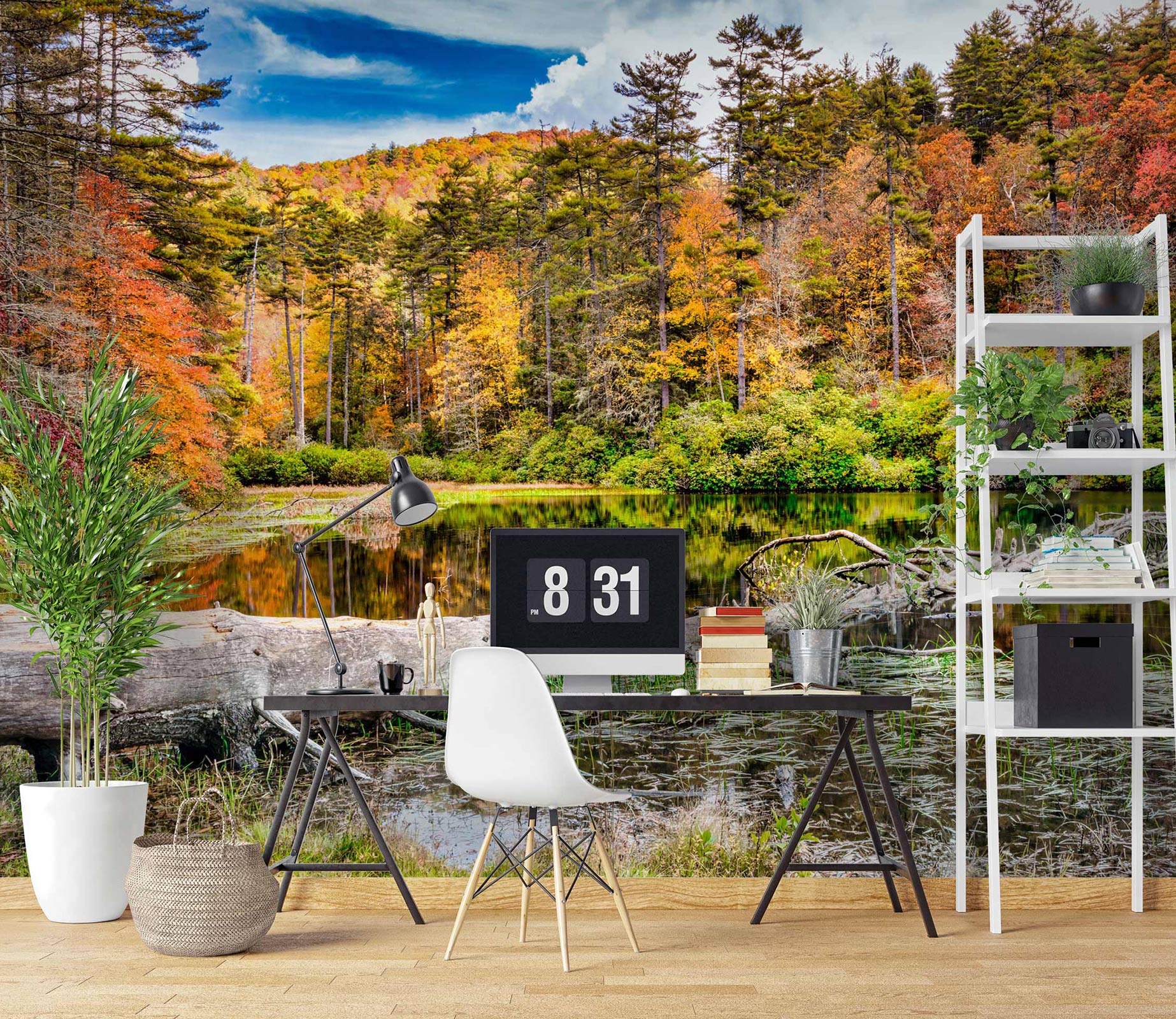 3D Lake Trees 5246 Beth Sheridan Wall Mural Wall Murals