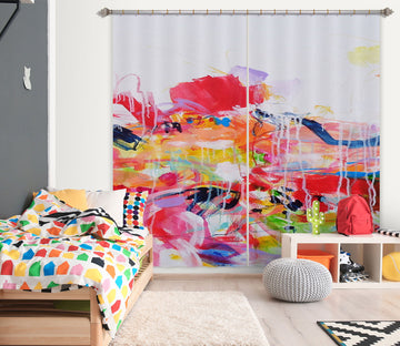 3D Pink Watercolor 2399 Misako Chida Curtain Curtains Drapes
