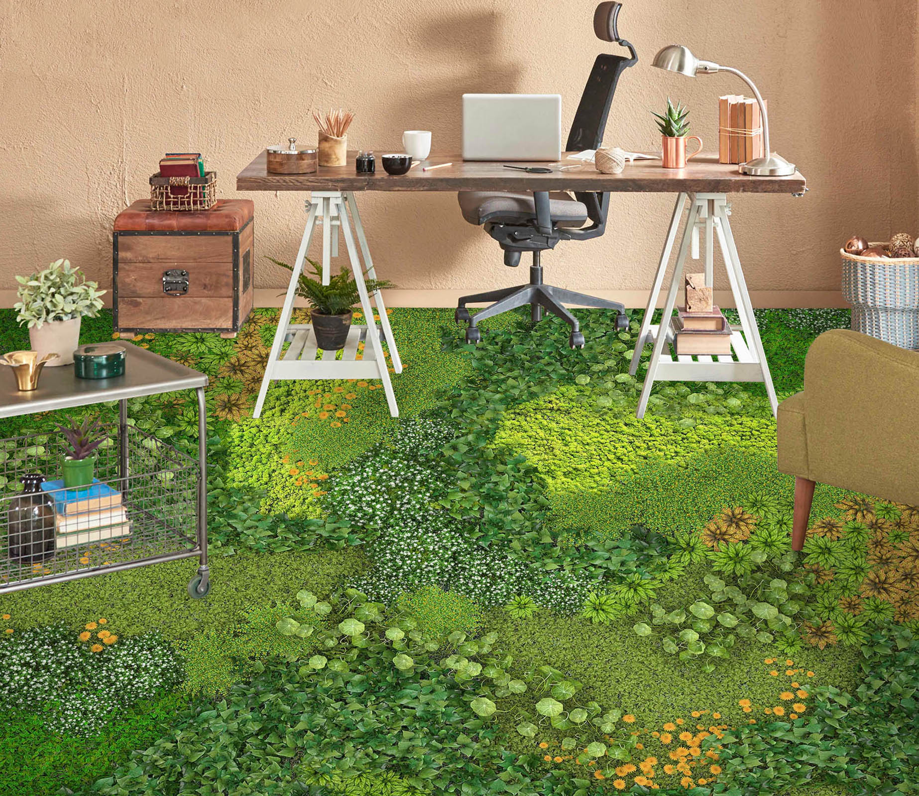 3D Fresh Green Grass 078 Floor Mural  Wallpaper Murals Rug & Mat Print Epoxy waterproof bath floor