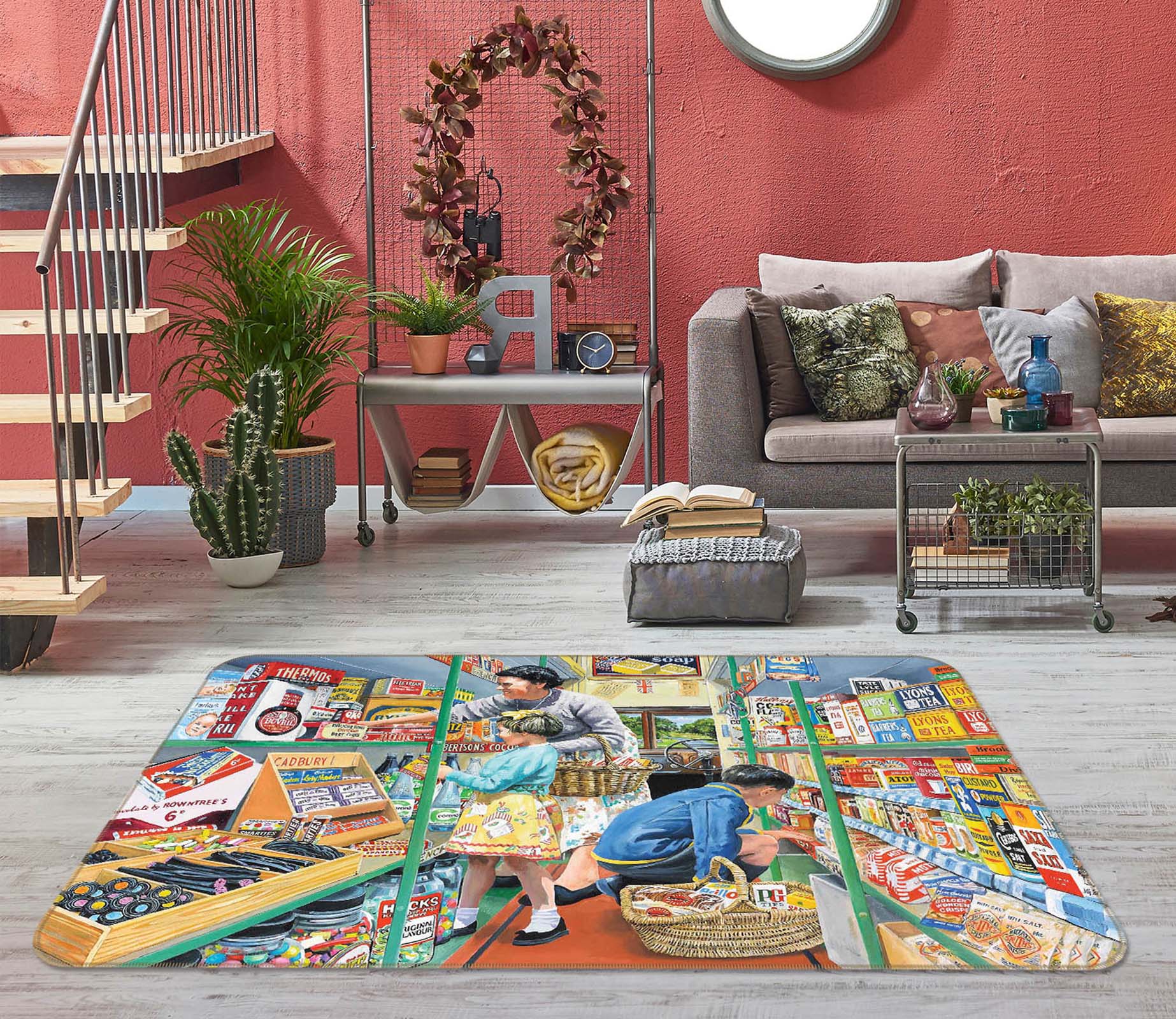 3D In The Mobile Shop 1082 Trevor Mitchell Rug Non Slip Rug Mat