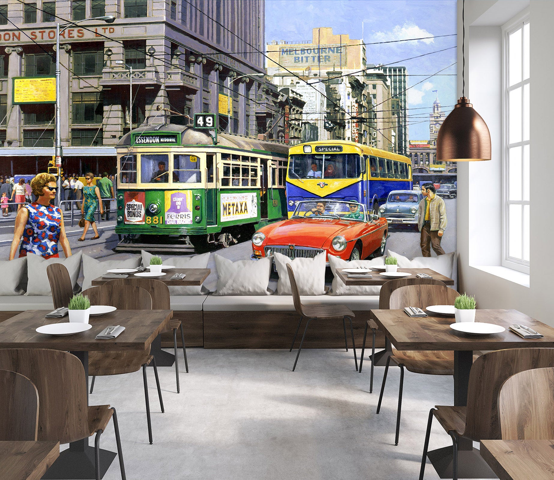 3D Street Bus 123 Kevin Walsh Wall Mural Wall Murals