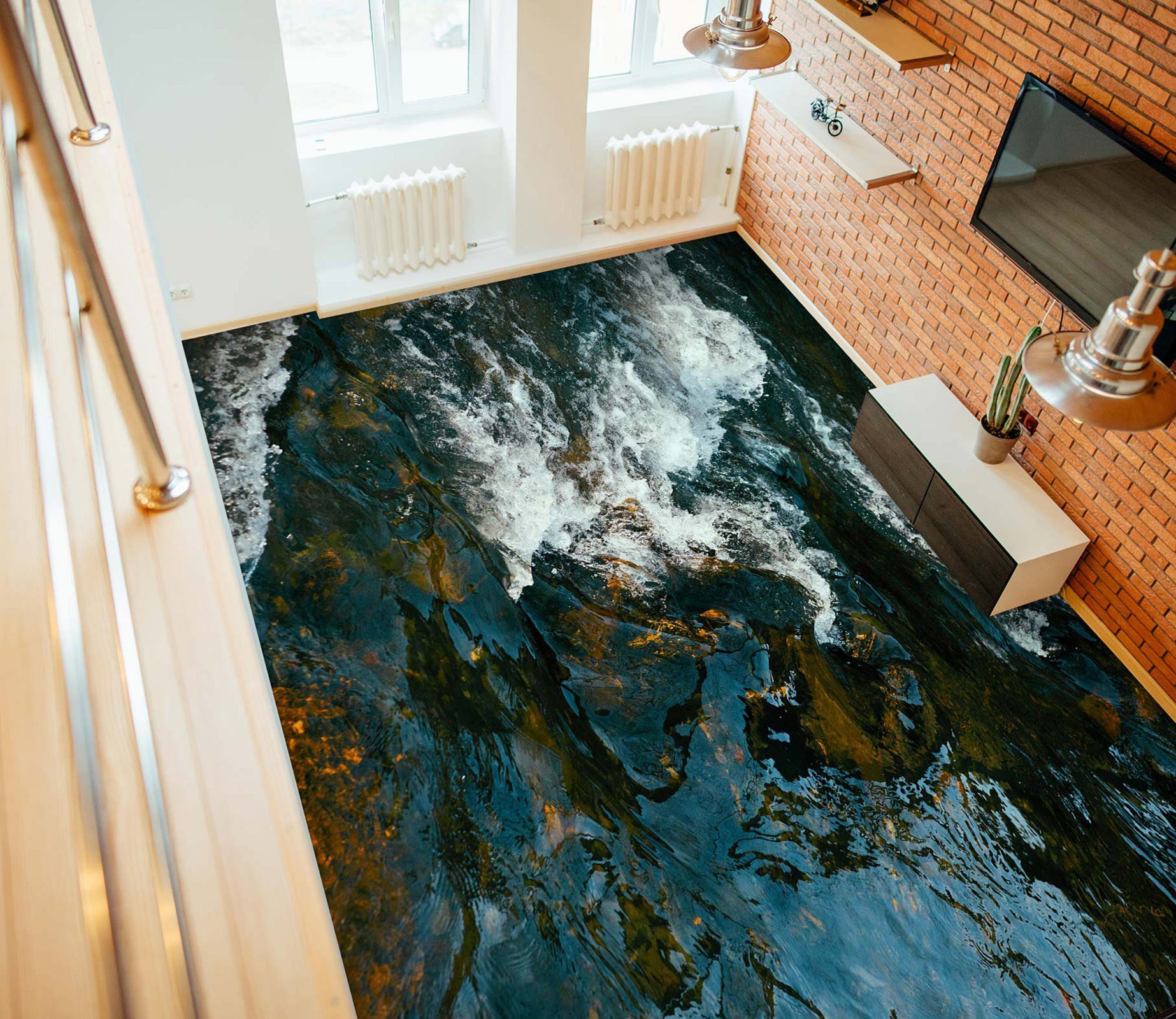 3D Stir Up Waves 667 Floor Mural  Wallpaper Murals Rug & Mat Print Epoxy waterproof bath floor