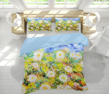 3D White Chrysanthemum 1146 Allan P. Friedlander Bedding Bed Pillowcases Quilt