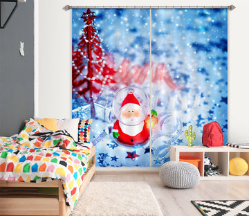 3D Santa Claus Ornaments 53069 Christmas Curtains Drapes Xmas
