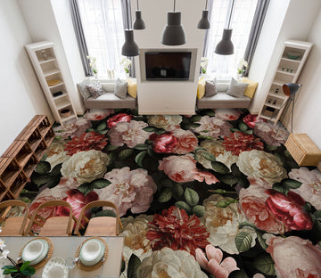 3D Pink Flower Pattern 99188 Uta Naumann Floor Mural  Wallpaper Murals Self-Adhesive Removable Print Epoxy